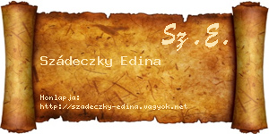 Szádeczky Edina névjegykártya