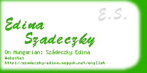 edina szadeczky business card