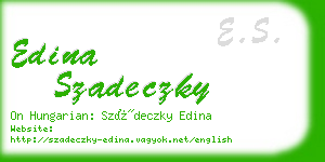 edina szadeczky business card